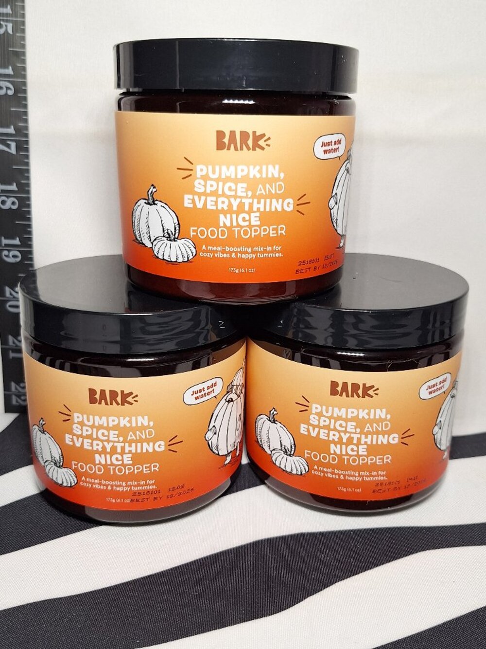 NWT Bark Pumpkin Spice and Everything Nice Food Topper for Dogs, 3 pack